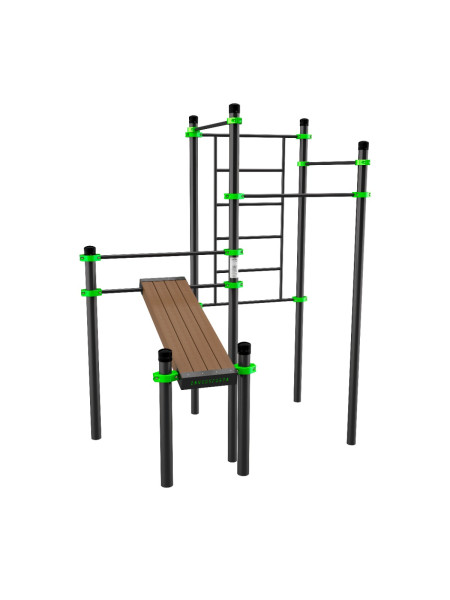 W230 Воркаут (наклонная скамья, 3 перекладины, шведская стенка) ZAVODSPORTA