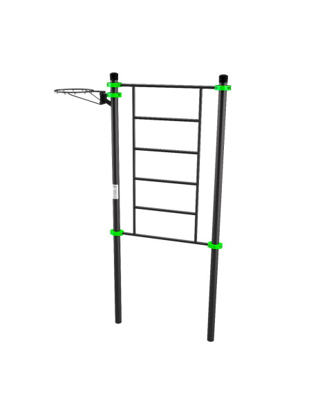 W264 GTO Гимнастический снаряд (шведская стенка) с баскетбольным кольцом ZAVODSPORTA