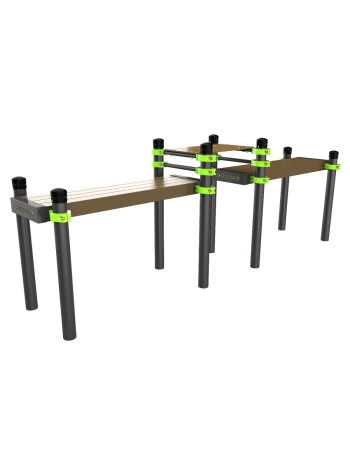 W263 Скамья гимнастическая горизонтальная с упором для ног (двойная) ZAVODSPORTA