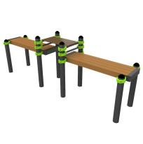 W363 Скамья гимнастическая горизонтальная с упором для ног (двойная) ZAVODSPORTA