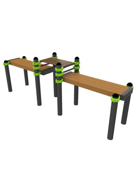 W363 GTO Скамья гимнастическая горизонтальная с упором для ног (двойная) ZAVODSPORTA