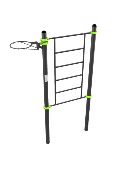 W364 GTO Гимнастический снаряд (шведская стенка) с баскетбольным кольцом ZAVODSPORTA