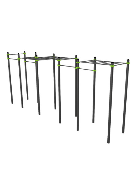 W362 Воркаут (рукоход трехуровневый, 5 турников) ZAVODSPORTA