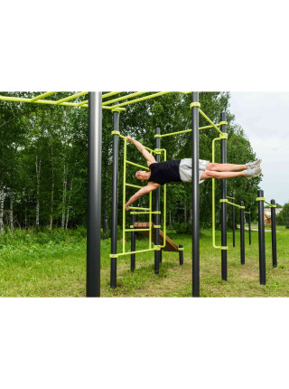 W237 Воркаут (рукоход, швед. стенка, 2 переклад., переклад. верт., накл. скамья, брусья) ZAVODSPORTA