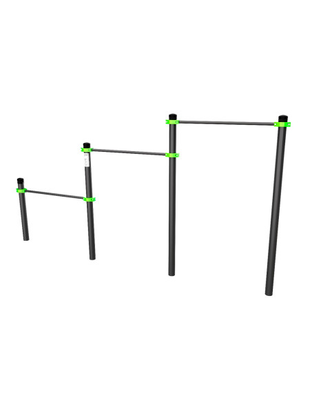 W247 Воркаут Тройной каскад турников для отжиманий и подтягиваний ZAVODSPORTA