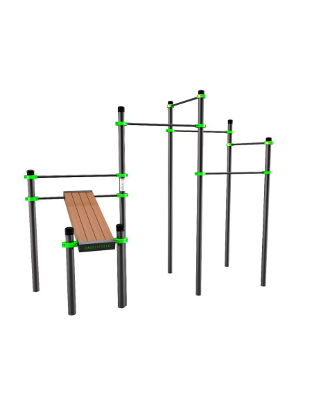 W249 Воркаут (наклонная скамья и 5 перекладин) ZAVODSPORTA