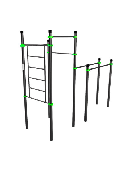 W217 Воркаут (брусья, 3 перекладины, шведская стенка) ZAVODSPORTA