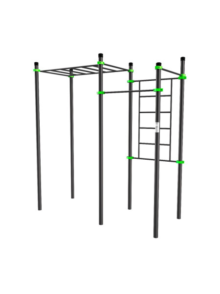 W218 Воркаут (2 перекладины, шведская стенка, рукоход классический) ZAVODSPORTA