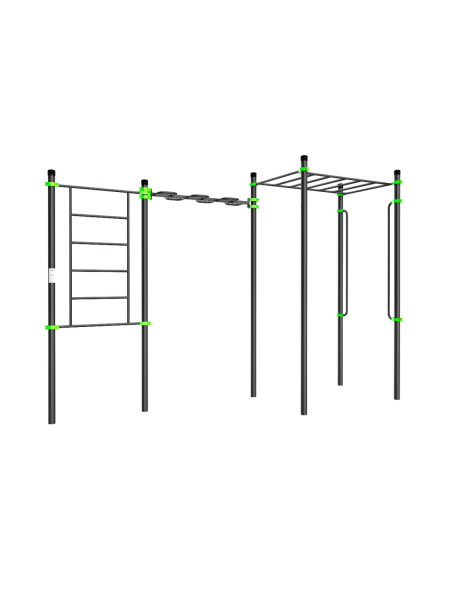 W223 Воркаут (шведская стенка, рукоход-змеевик и классический, перекладины вертикальные) ZAVODSPORTA