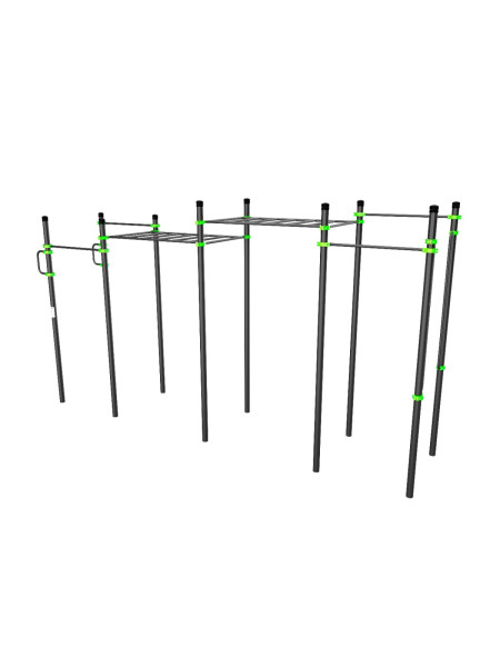 W224 Воркаут (поручни, 2 турника, рукоход клас. 2 ур., 2 перекладины, перекладины верт.) ZAVODSPORTA