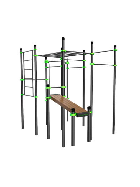 W226 Воркаут (поручни, 7 перекладин, рукоход клас., шведская стенка, наклонная скамья) ZAVODSPORTA