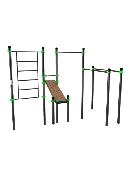 W201 Воркаут (брусья, турник, шведская стенка и наклонная скамья для пресса) ZAVODSPORTA