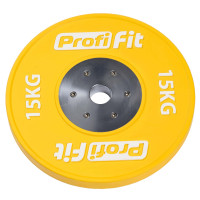 Диск профессиональный обрезиненный цветной D51 мм PROFI-FIT 15 кг