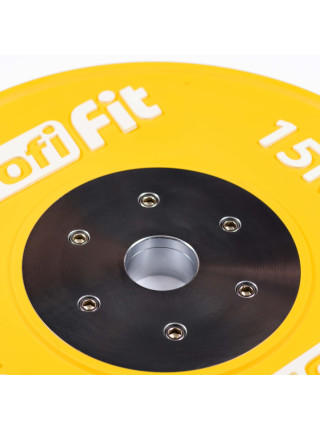 Диск профессиональный обрезиненный (цветной) D51 мм PROFI-FIT 15 кг