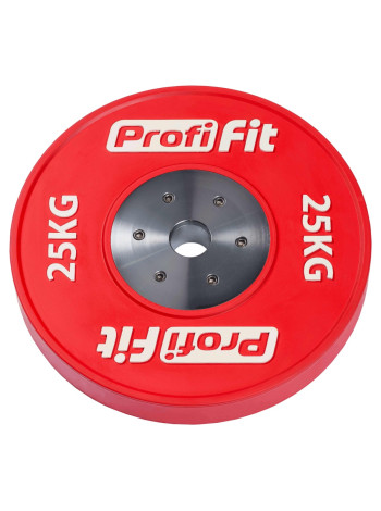 Диск профессиональный обрезиненный цветной D51 мм PROFI-FIT 25 кг