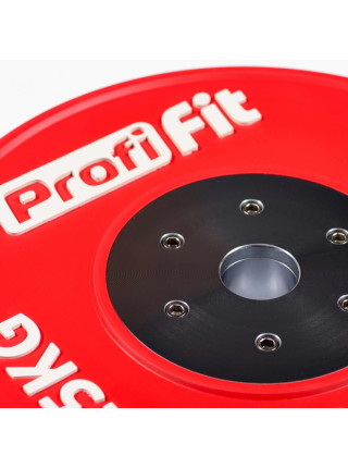 Диск профессиональный обрезиненный (цветной) D51 мм PROFI-FIT 25 кг