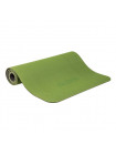 Коврик для йоги и фитнеса ПРОФ (зеленый-серый) 6 мм PROFI-FIT