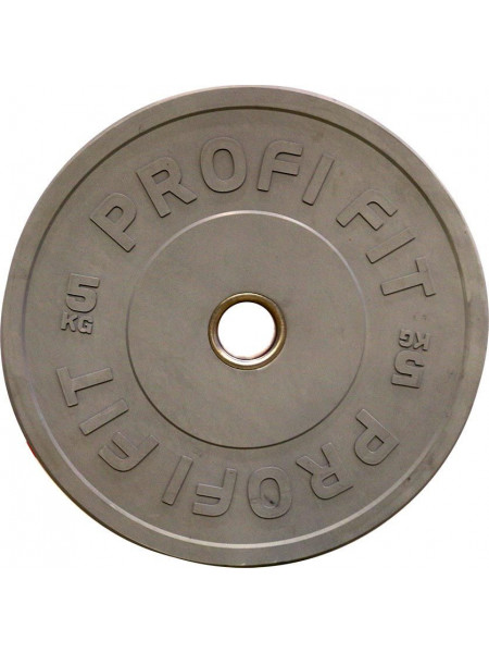 Диск для штанги каучуковый, цветной PROFI-FIT D-51, 5 кг