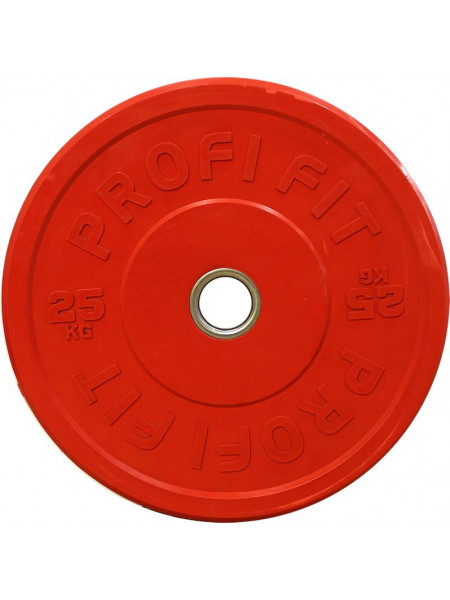 Диск для штанги каучуковый, цветной PROFI-FIT D-51, 25 кг