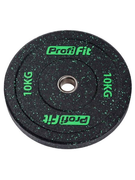 Диск для штанги HI-TEMP с цветными вкраплениями D51 мм PROFI-FIT 10 кг