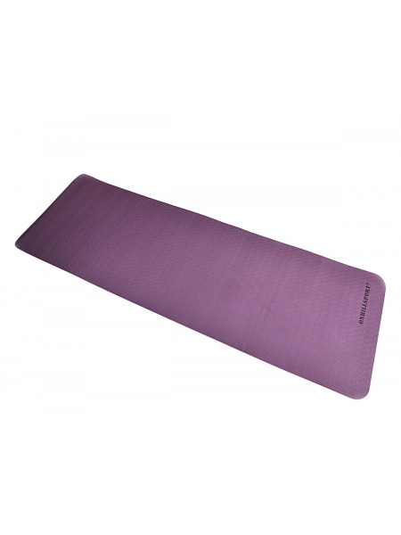 Коврик для йоги и фитнеса TPE 183*61*0.6 см, 2-слойный, фиолетово-розовый