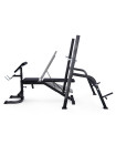 Скамья со стойками под штангу DFC GORILLA черная, с партой для бицепса