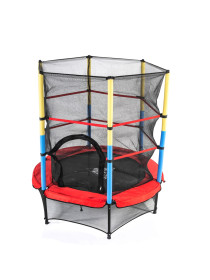 Батут DFC JUMP KIDS 55&quot; красный с желто-синими стойками