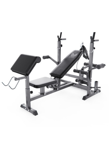 Скамья со стойками под штангу DFC GYRONETICS GN008 с партой для бицепса