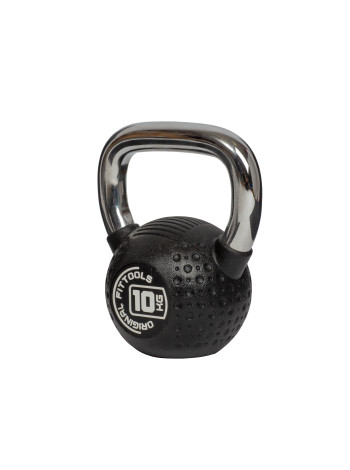 Гиря 10 кг с хромированной ручкой полиуретановая (CPU)