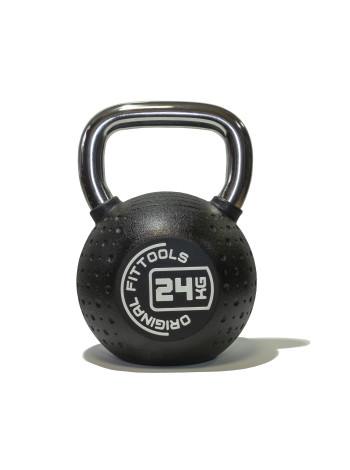 Гиря 24 кг с хромированной ручкой полиуретановая (CPU)