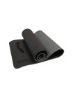 Коврик для йоги 10 мм двухслойный TPE черно-серый
