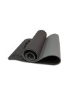 Коврик для йоги 10 мм двухслойный TPE черно-серый
