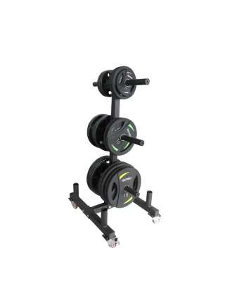 Стойка для олимпийских дисков и грифов мобильная