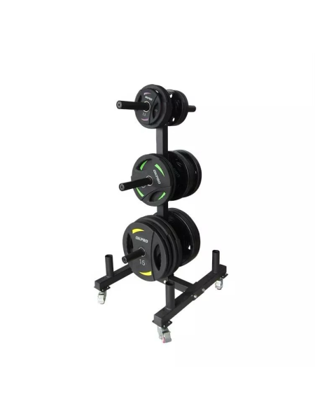 Стойка для олимпийских дисков и грифов мобильная