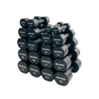 Набор полиуретановых гантелей от 1 до 10 кг (серый лого)