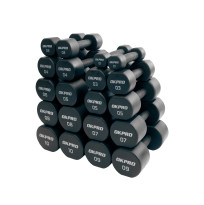 Набор полиуретановых гантелей от 1 до 10 кг (серый лого)