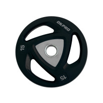 Диск олимпийский полиуретановый 15 кг OKPRO серый лого