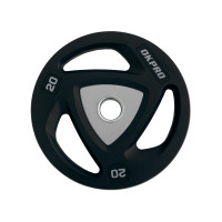 Диск олимпийский полиуретановый 20 кг OKPRO серый лого