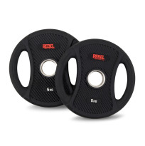 Диски олимпийские обрезиненные с двумя хватами 5 кг REBEL (пара)