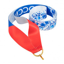 Лента для медали РФ гжель (1 сторонняя, 25 мм)