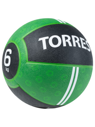 Медбол TORRES, 6кг, зелено-черный  