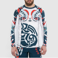 Рашгард Hardcore Training Nordic Pattern Blue/White LS