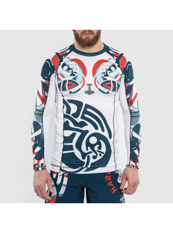 Рашгард Hardcore Training Nordic Pattern Blue/White LS